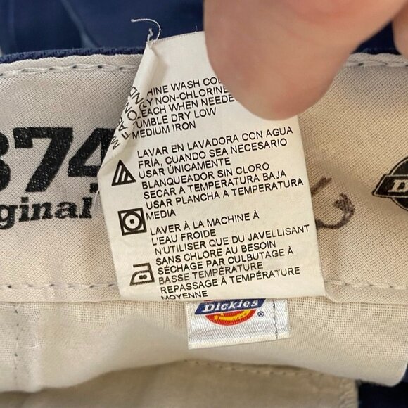 Dickies Mens Work Pants 44x30 Navy Blue Original Fit Flat-Front - Picture 7 of 13